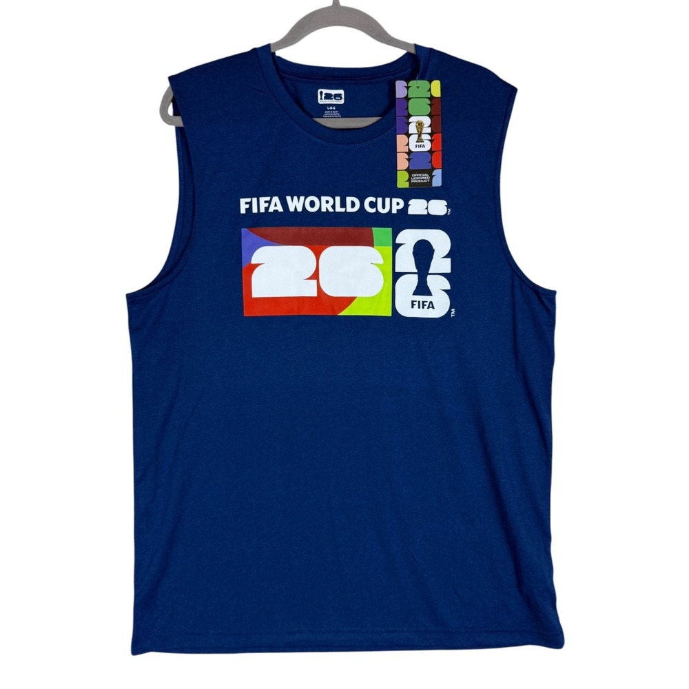FIFA World Cup 26 Shirt Mens L Blue Soccer Outerstuff Sleeveless Tank Top